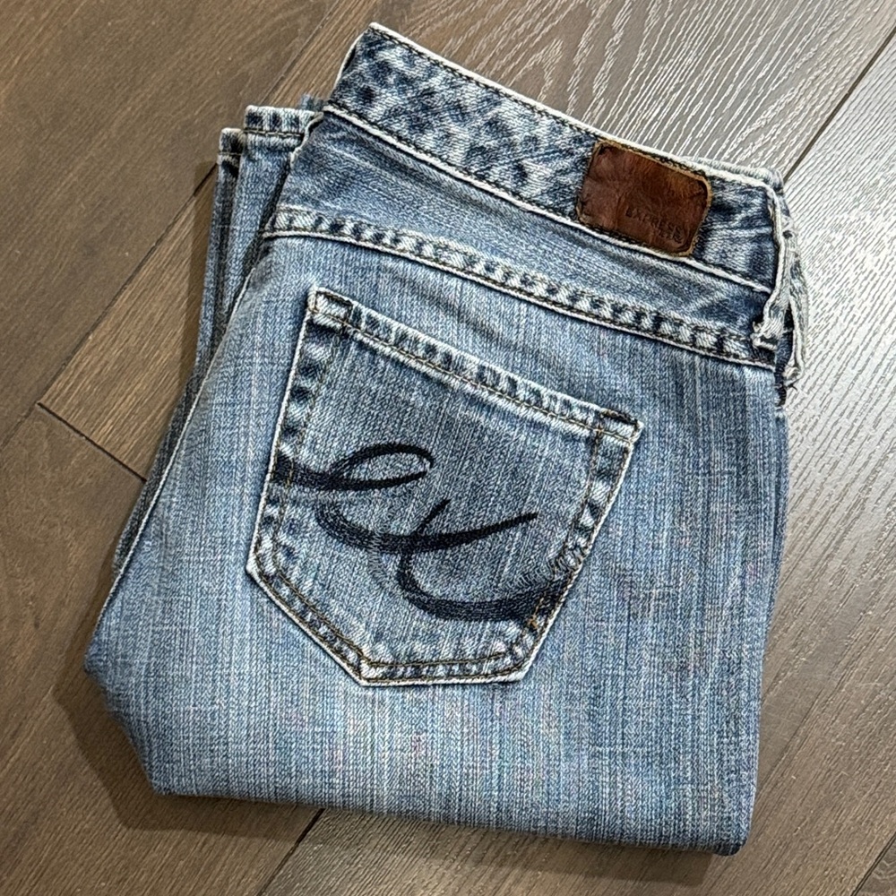Y2K Express Boot‎ Cut Jeans 8 Long 34” Inseam Low Rise Stretch Classic